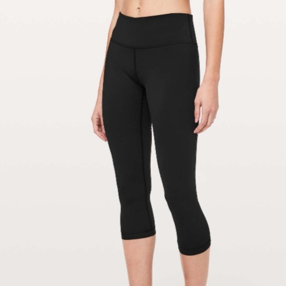 Lululemon Wunder Under Crop leggings pants tight sz 4 Mid-Rise Full-On 21" Black - Picture 2 of 7